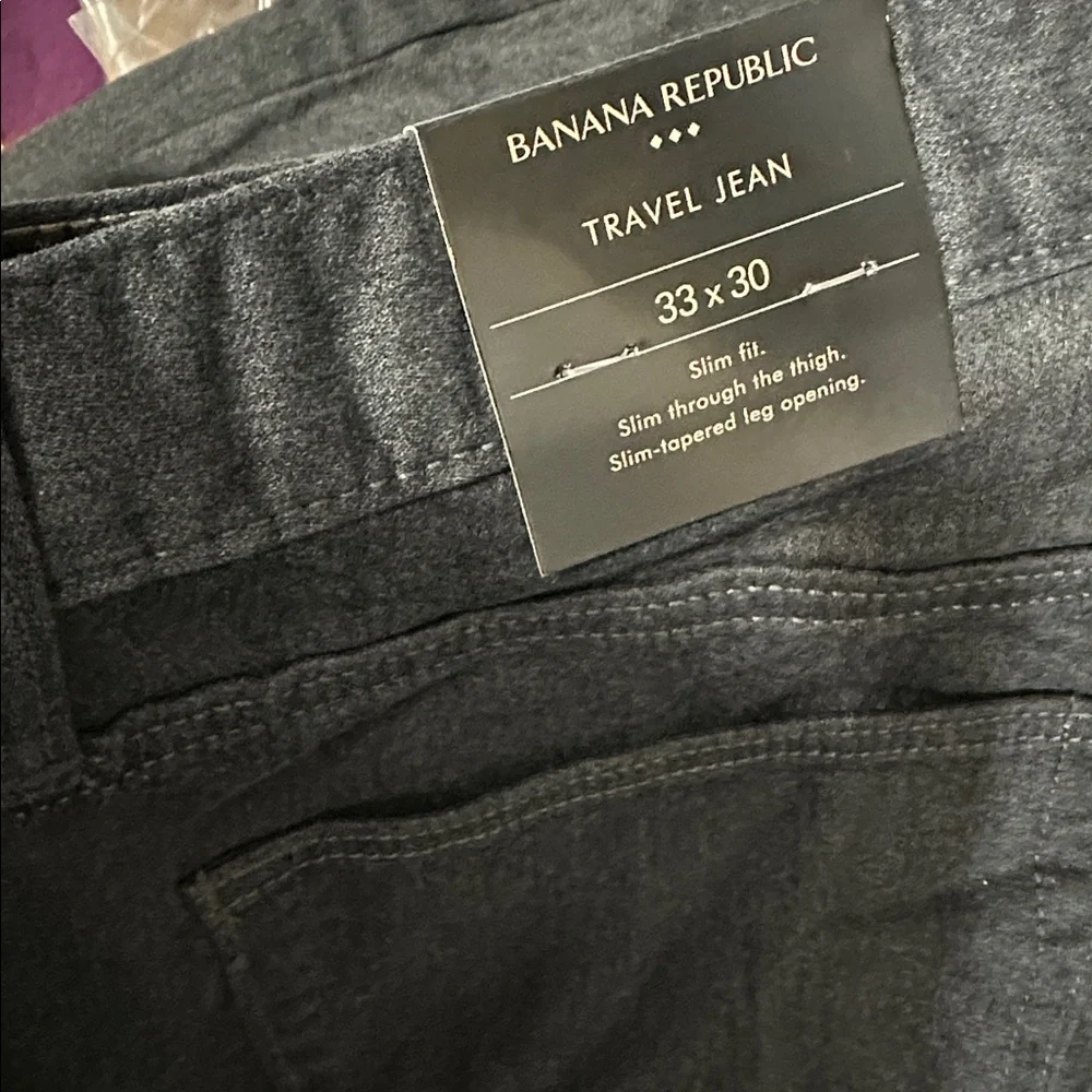 BANANA REPUBLIC SLIM FIT TRAVEL PANT GRAY WAIST 33 Inseam 30 NWT‎
